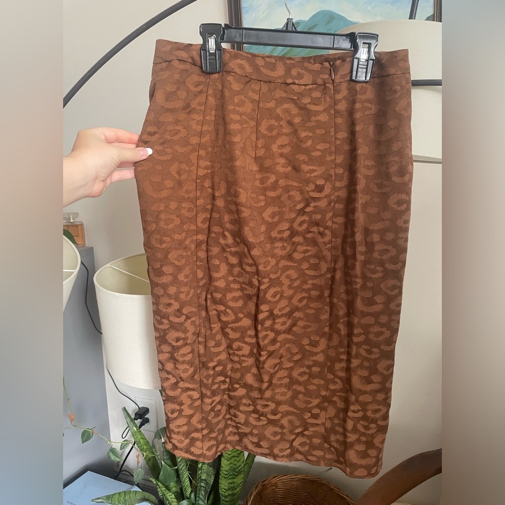 ZARA ruffled animal print pencil skirt size M - Picture 3 of 7